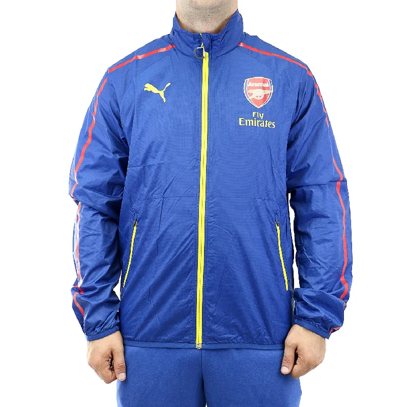 Men's Coats for Dressy OccasionsPuma AFC Anthem Soccer Replica Arsenal Jacket - Estate Blue/Empire Yellow/White - Mens