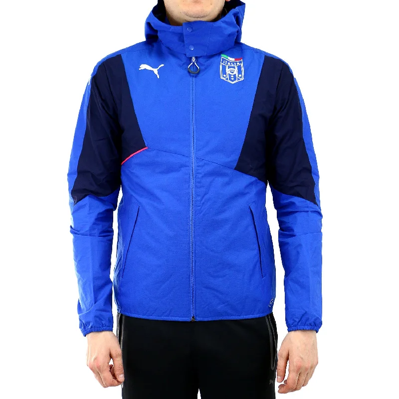 Men's Coats with Military InfluencePuma evoTRG Italia Stadium Hooded Track Jacket - Team Power Blue/Peacoat - Mens Men's Coats with Military InfluencePuma evoTRG Italia Stadium Hooded Track Jacket - Team Power Blue/Peacoat - Mens