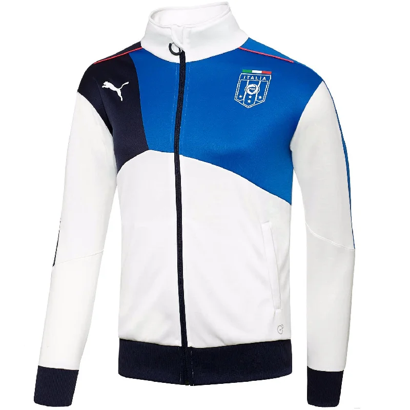 Men's Coats with Tactical FeaturesPuma FIGC Italia Stadium Walk-Out Track Jacket - White/Team Power Blue - Mens Men's Coats with Tactical FeaturesPuma FIGC Italia Stadium Walk-Out Track Jacket - White/Team Power Blue - Mens
