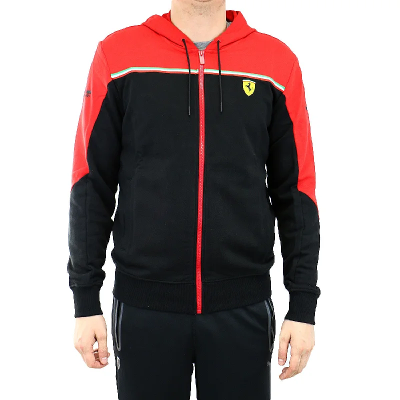 Casual Men's Bomber JacketsPuma Scuderia Ferrari Hooded Sweat Jacket - Black - Mens Casual Men's Bomber JacketsPuma Scuderia Ferrari Hooded Sweat Jacket - Black - Mens