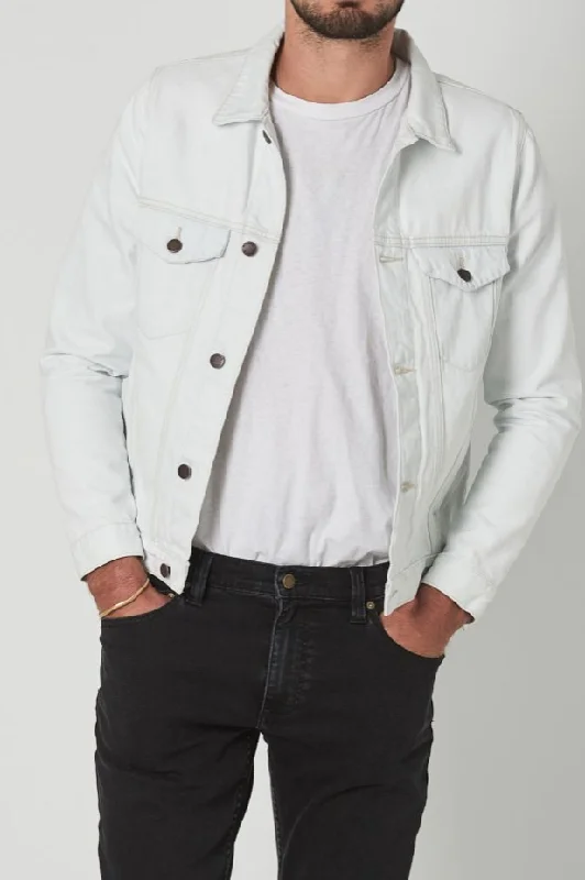 Men's Coats with Velcro ClosuresRollas MENS DENIM JACKET CALI BLEACH