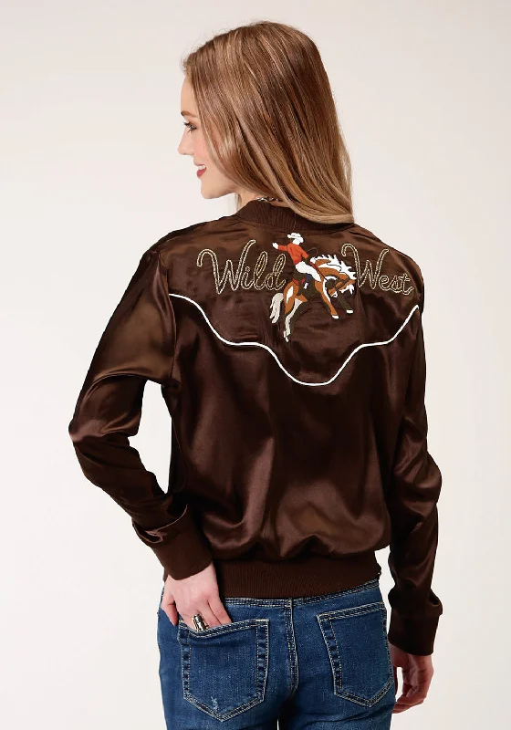 Winter-Ready Men's CoatsRoper Womens Brown Polyester Wild West Bomber Jacket