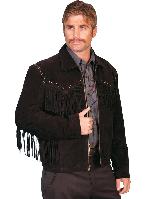 Men's Coats for Cold WeatherScully Leather Mens Black Boar Suede Western Fringe Jacket Men's Coats for Cold WeatherScully Leather Mens Black Boar Suede Western Fringe Jacket