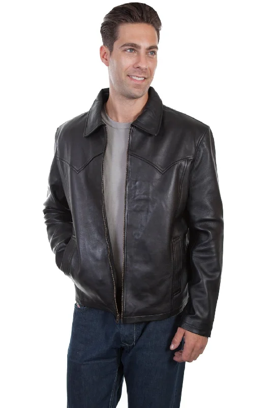 Men's Coats Made in the USAScully Mens Black Soft Lamb Zip Western Jacket