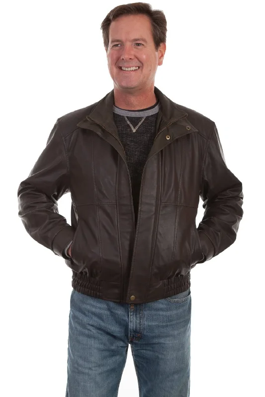 Men's Coats with Down InsulationScully Mens Chocolate/Olive Leather Featherlite Jacket Men's Coats with Down InsulationScully Mens Chocolate/Olive Leather Featherlite Jacket