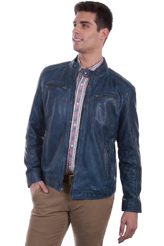 Men's Coats for Tall MenScully Mens Denim Lamb Cafe Racer Jacket