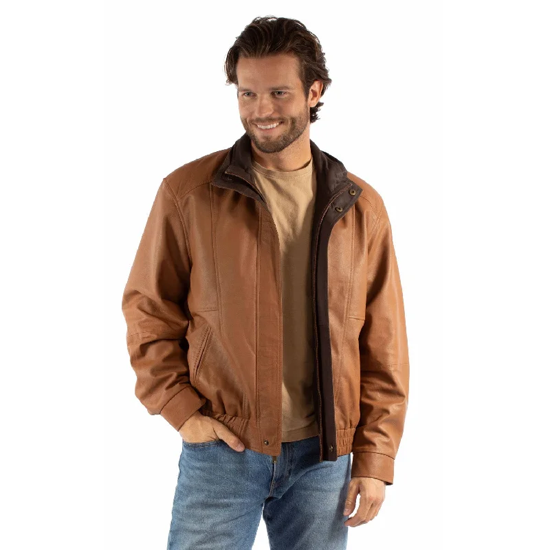 Essential Men's Puffer JacketsScully Mens Featherlite Cognac/Chocolate Leather Leather Jacket