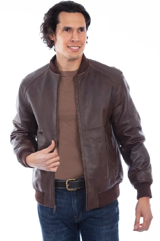 Winter-Ready Men's CoatsScully Mens Varsity Brown Leather Leather Jacket