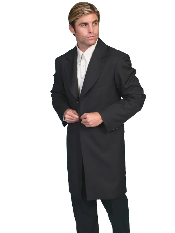 Men's Coats with Quilted LiningScully RangeWear Mens Black Polyester Western Old West Frock Coat 42