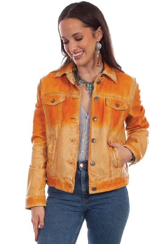 Men's Coats with Fur TrimScully Womens Butterscotch Leather Ombre Jacket