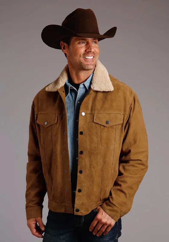 Men's Coats for Dressy OccasionsStetson Mens Vintage Tan Leather Western Shearling Jacket Men's Coats for Dressy OccasionsStetson Mens Vintage Tan Leather Western Shearling Jacket