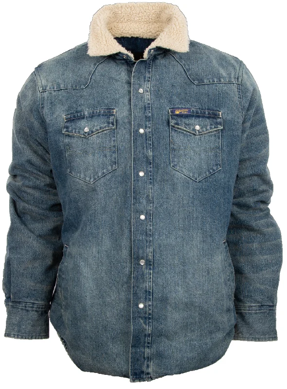 Men's Coats with Flannel LiningSTS Ranchwear Mens Clifdale Stone Washed Denim 100% Cotton Cotton Jacket