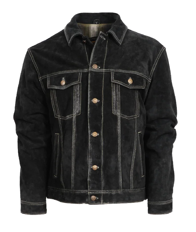 Men's Coats with Convertible CollarsSTS Ranchwear Mens Scout Black Suede Leather Jacket Men's Coats with Convertible CollarsSTS Ranchwear Mens Scout Black Suede Leather Jacket