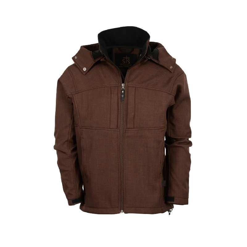 Designer Men's OvercoatsSTS Ranchwear Mens Weston Chocolate Poly/Spandex Softshell Jacket