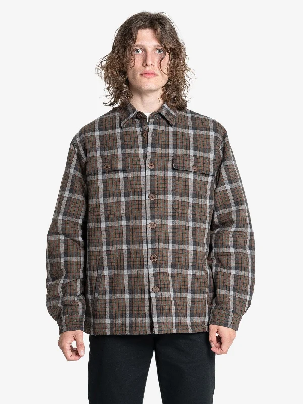 Men's Coats for Short MenThrills Labour Flannel Jacket - Brown