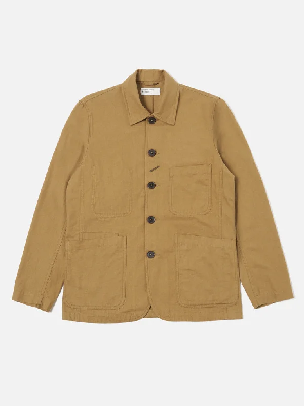 Men's Coats for Tall MenUniversal Works Moleskin Bakers Jacket in Sand
