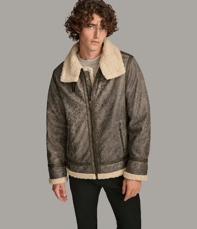 Men's Coats for Big and TallXander Aviator With Faux Shearling
