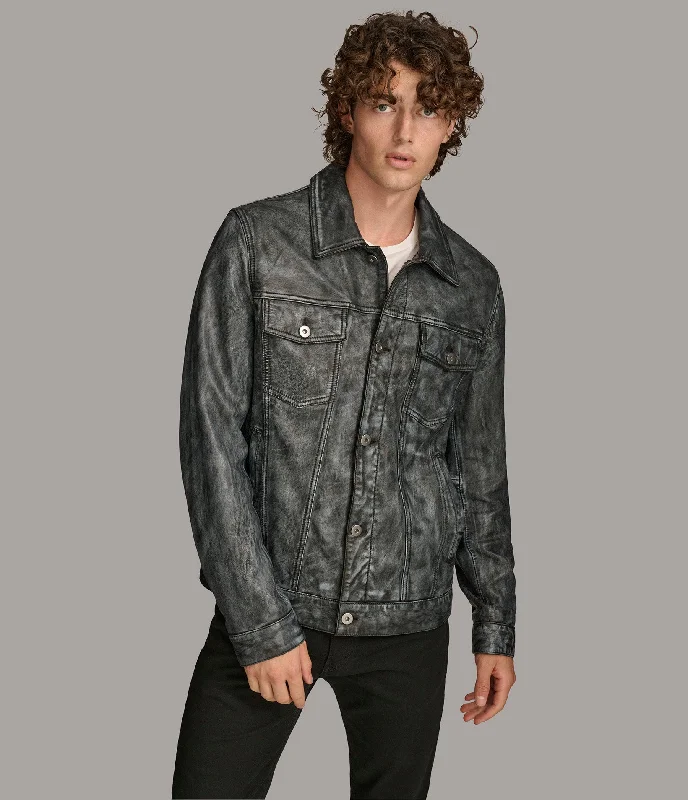 Men's Coats with Convertible CollarsCaden Denim Trucker