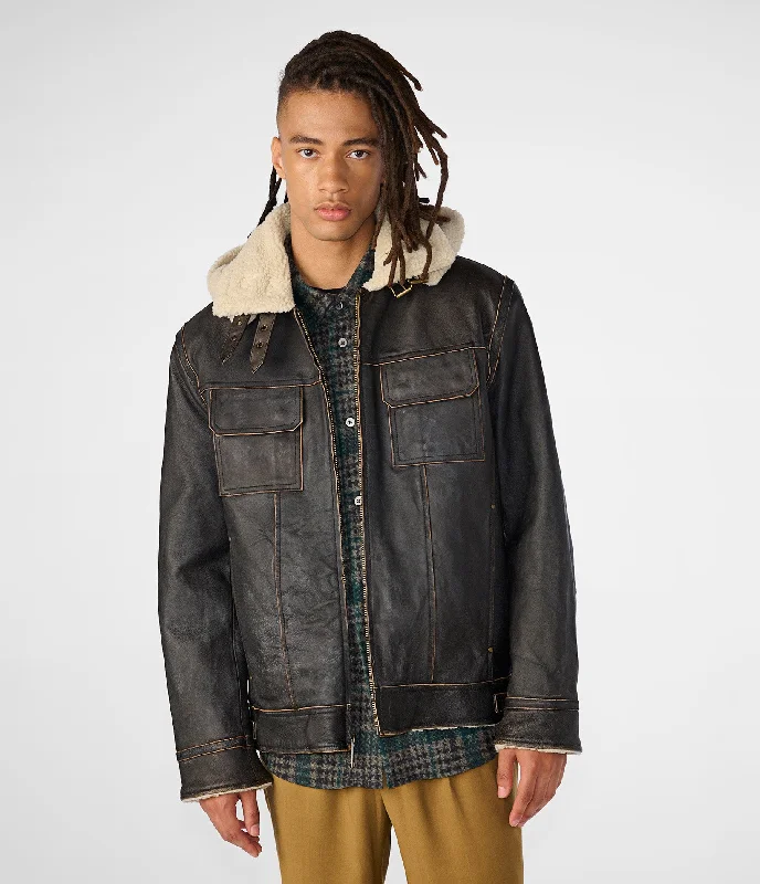 Men's Coats with LiningEmmett Classic Leather Bomber