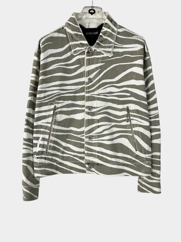 Men's Coats for Outdoor ActivitiesZebra Denim Jacket
