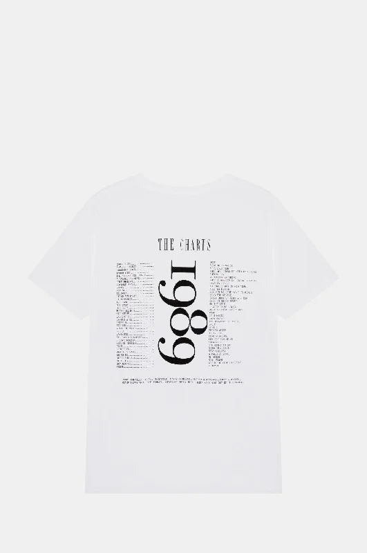 Men's Shirts with Lace-Up Hemlines1989 Charts Tee White