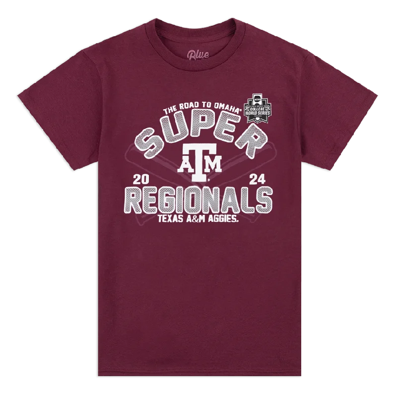 Men's Shirts with Tab Collars2024 Baseball Super Regionals Tee