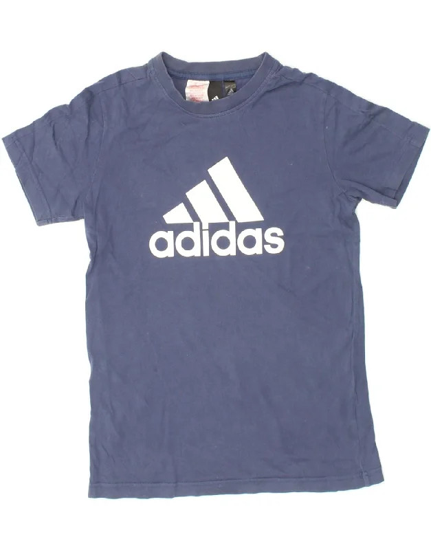 Men's Shirts with Asymmetrical HemlinesADIDAS Boys Graphic T-Shirt Top 11-12 Years Blue Cotton