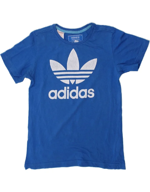 Men's Short-Sleeved ShirtsADIDAS Boys Graphic T-Shirt Top 11-12 Years Blue Cotton