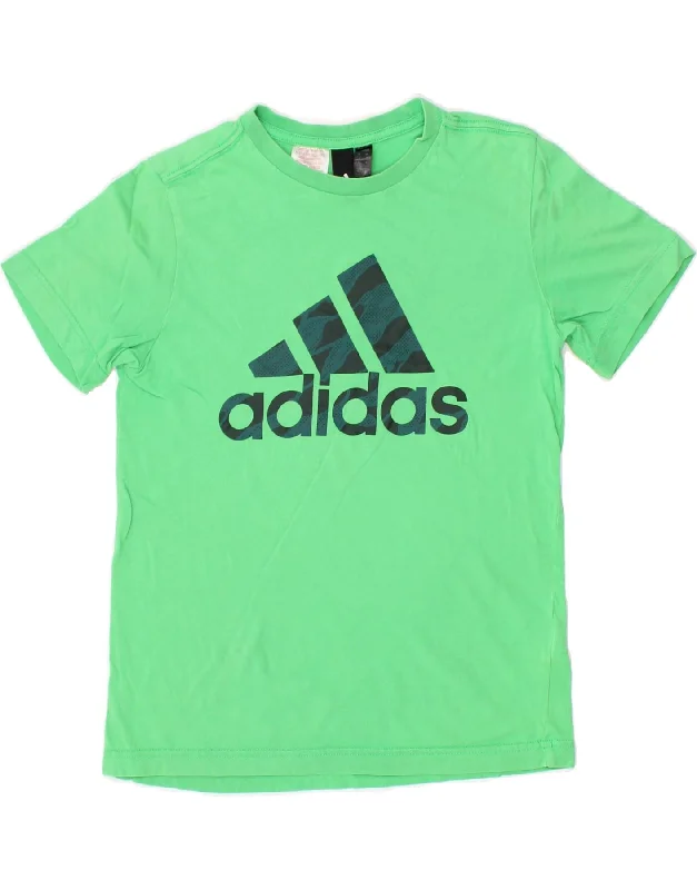 Stylish Men's HenleysADIDAS Boys Graphic T-Shirt Top 11-12 Years Green Cotton