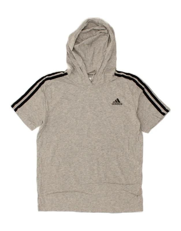 Men's Shirts with Button-Down CollarsADIDAS Boys Hooded T-Shirt Top 10-11 Years Medium Grey Cotton Men's Shirts with Button-Down CollarsADIDAS Boys Hooded T-Shirt Top 10-11 Years Medium Grey Cotton