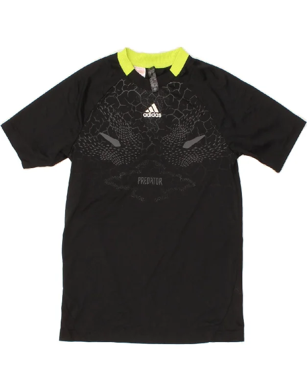 Men's Shirts with Mandarin CollarsADIDAS Boys T-Shirt Top 11-12 Years Black Polyester