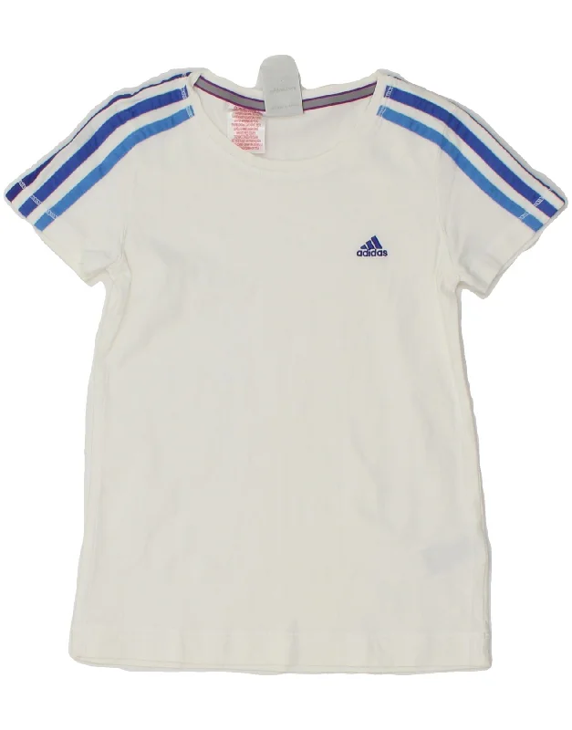 Casual Men's T-ShirtsADIDAS Girls T-Shirt Top 9-10 Years White Cotton