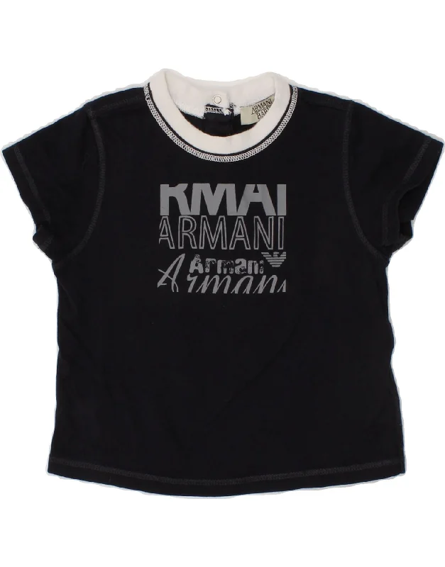 Men's Unique and Designer TopsARMANI BABY Baby Boys Graphic T-Shirt Top 3-6 Months Black Cotton Men's Unique and Designer TopsARMANI BABY Baby Boys Graphic T-Shirt Top 3-6 Months Black Cotton