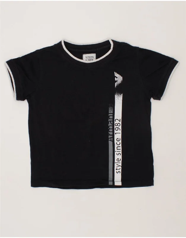 Men's Shirts with TiesARMANI JUNIOR Boys Graphic T-Shirt Top 2-3 Years Navy Blue Cotton Men's Shirts with TiesARMANI JUNIOR Boys Graphic T-Shirt Top 2-3 Years Navy Blue Cotton