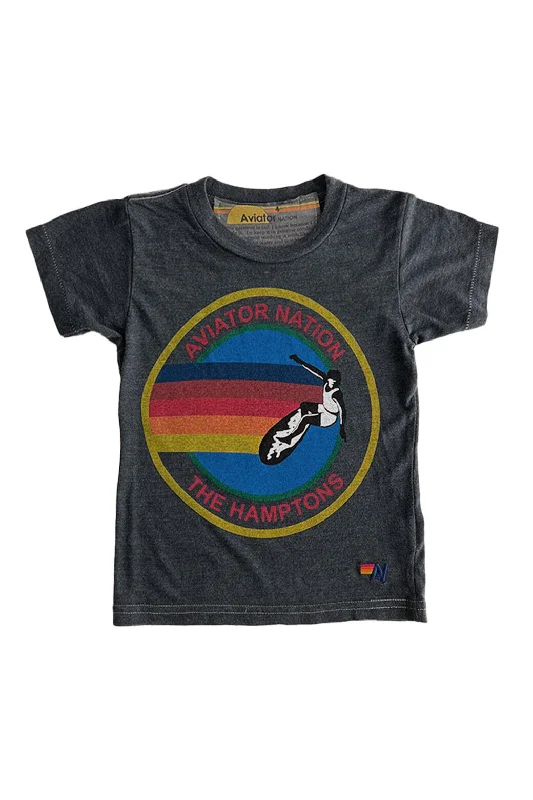 Men's Shirts with Patchwork PatternsAVIATOR NATION HAMPTONS KIDS TEE - CHARCOAL