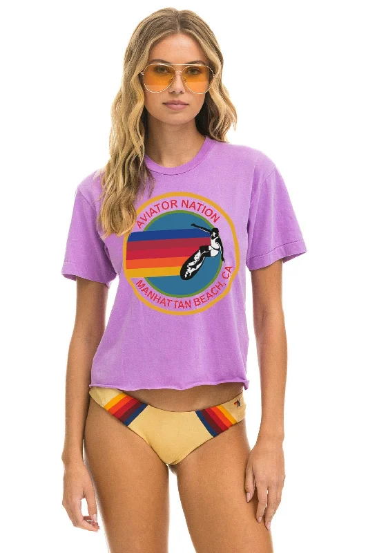 Men's Shirts with High NecksAVIATOR NATION MANHATTAN BEACH BOYFRIEND TEE - NEON PURPLE Men's Shirts with High NecksAVIATOR NATION MANHATTAN BEACH BOYFRIEND TEE - NEON PURPLE