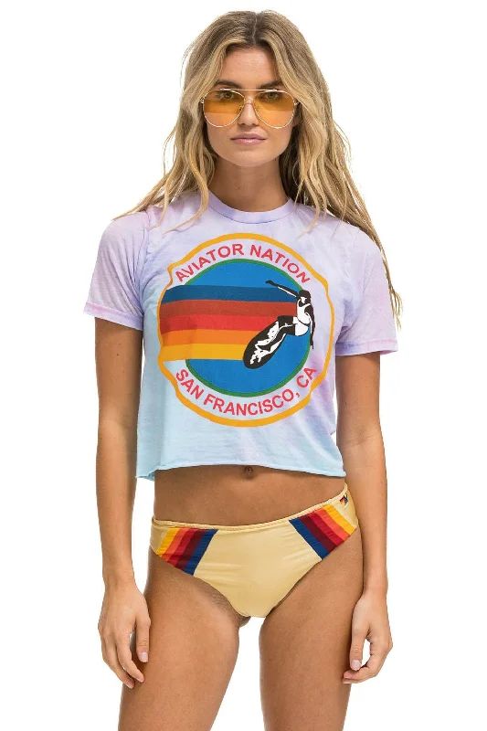 Men's Shirts with Single-Breasted DesignsAVIATOR NATION SAN FRANCISCO BOYFRIEND TEE - TIE DYE BUBBLE GUM Men's Shirts with Single-Breasted DesignsAVIATOR NATION SAN FRANCISCO BOYFRIEND TEE - TIE DYE BUBBLE GUM