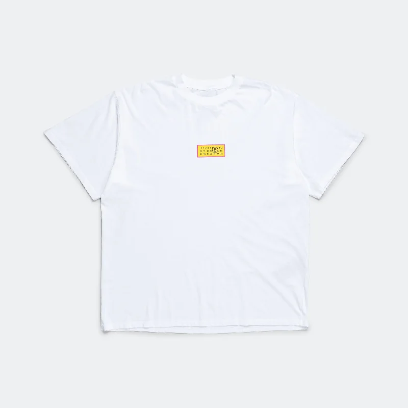 Men's Shirts with Adjustable CuffsBasic T-Shirt Numbers Motif - Optic White