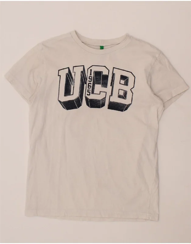 Men's Shirts with Chest PocketsBENETTON Boys Graphic T-Shirt Top 13-14 Years 3XL White Cotton Men's Shirts with Chest PocketsBENETTON Boys Graphic T-Shirt Top 13-14 Years 3XL White Cotton