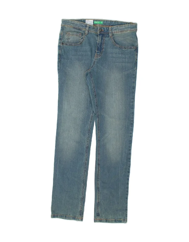 Unique Men's Jeans DesignsBENETTON Boys Straight Jeans 15-16 Years 3XL W28 L31  Blue Cotton