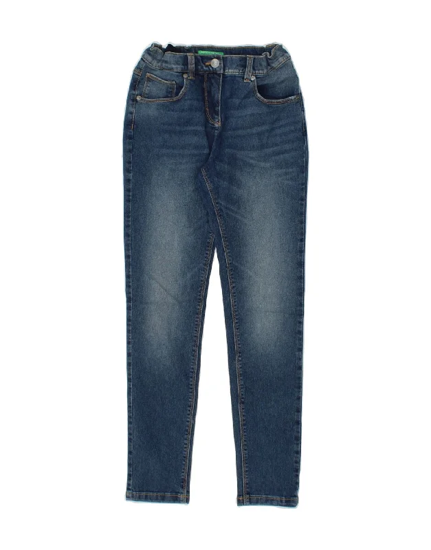 Zip-Fly Men's JeansBENETTON Girls Skinny Jeans 10-11 Years XL W26 L26 Navy Blue Cotton