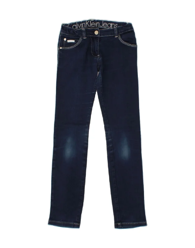 Men's Jeans for SportsCALVIN KLEIN Girls Slim Jeans 11-12 Years  W24 L27 Navy Blue Cotton