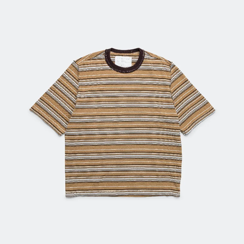 Men's Shirts with Embroidered DesignsBig Tee - Brown Stripe