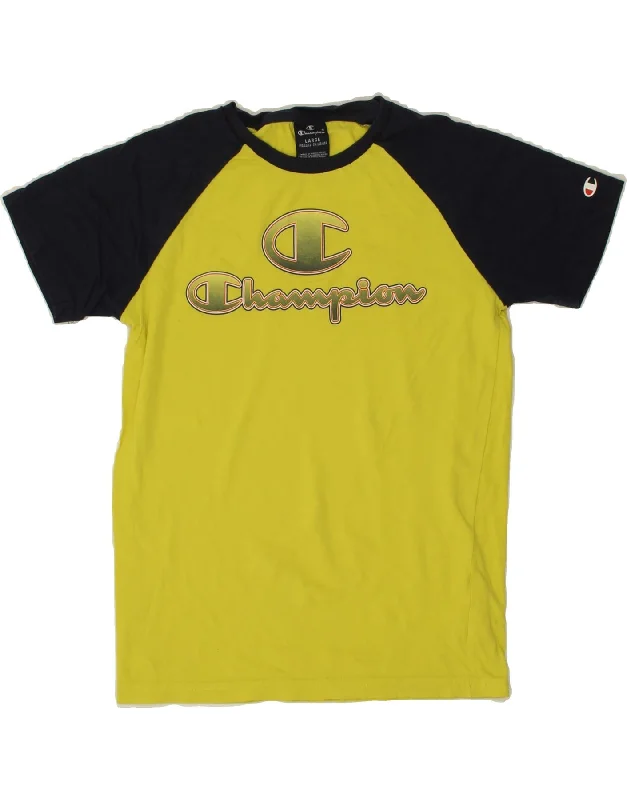 Men's Shirts with Abstract DesignsCHAMPION Boys Graphic T-Shirt Top 11-12 Years Large Yellow Colourblock Men's Shirts with Abstract DesignsCHAMPION Boys Graphic T-Shirt Top 11-12 Years Large Yellow Colourblock