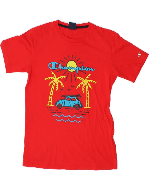 Men's Sleeveless TopsCHAMPION Boys Graphic T-Shirt Top 13-14 Years XL Red