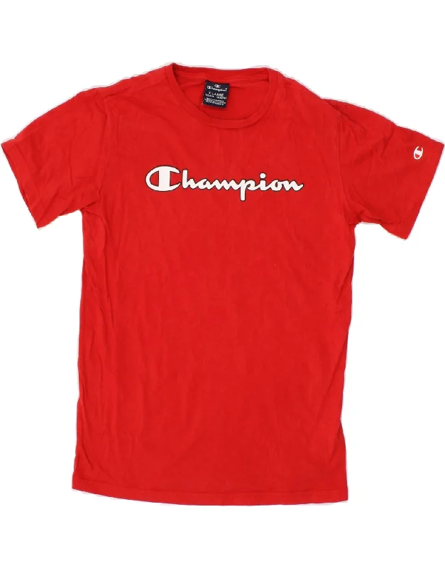Men's Shirts with Embellished CollarsCHAMPION Boys Graphic T-Shirt Top 13-14 Years XL Red Cotton