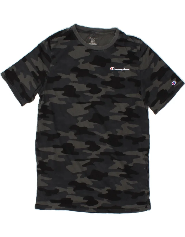 Men's Shirts with CollarsCHAMPION Boys T-Shirt Top 14-15 Years XL Grey Camouflage Cotton Men's Shirts with CollarsCHAMPION Boys T-Shirt Top 14-15 Years XL Grey Camouflage Cotton