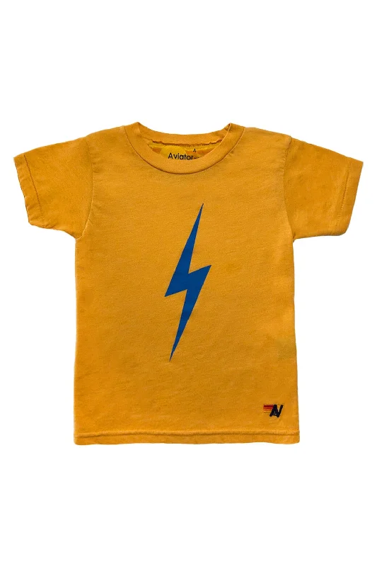 Men's Shirts with Cowl NecksKID'S BOLT TEE - GOLD