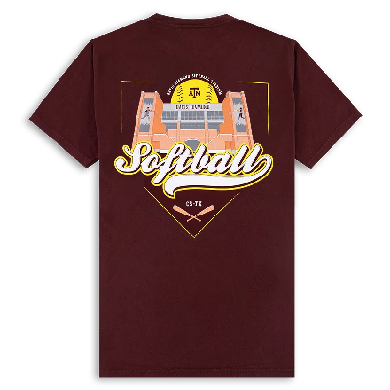 Men's Shirts with Contrast StitchingTexas A&M Softball David Diamond T-Shirt