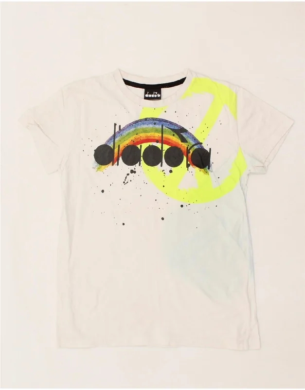Classic Men's Button-Up ShirtsDIADORA Boys Graphic T-Shirt Top 8-9 Years White